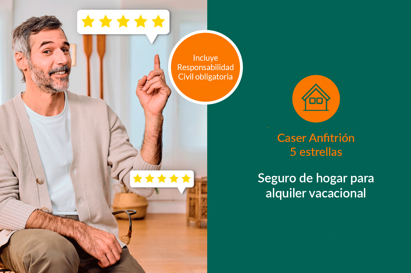 Seguro de Hogar Caser Anfitrión 5 estrellas